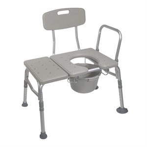 Transfer Chair: Commode and Transfer Combination - Plastic