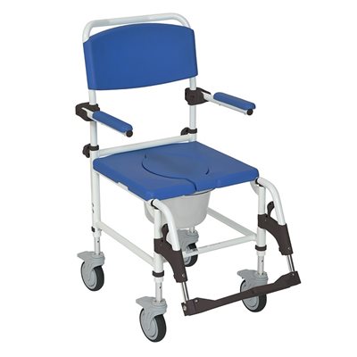 Chaise de Douche et D'Aisance: Appui-Bras Rabattables et Roues 