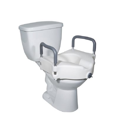 Toilet Seat: Elongated Raised 5" with Armrests